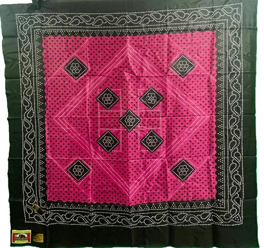 Somali Shaash (Black, White and Pink Silk)