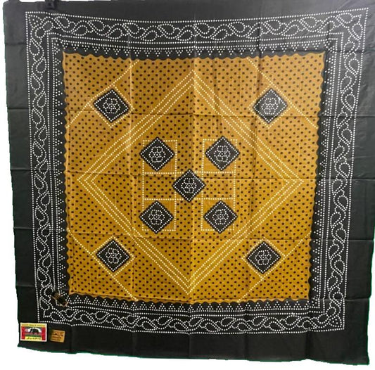 Somali Shaash (Black, White and Gold Silk)