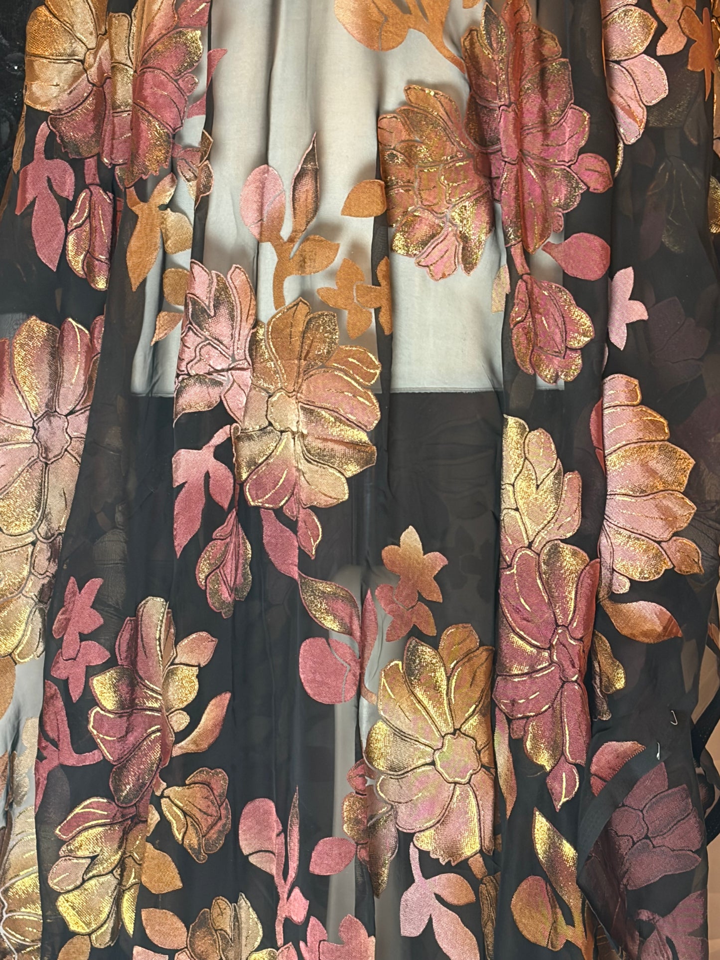 Fransawi Dirac Fabric Full Set – Black - Floral Gold