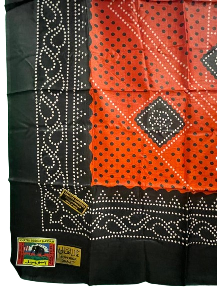 Somali Shaash (Black, White and Red Silk)