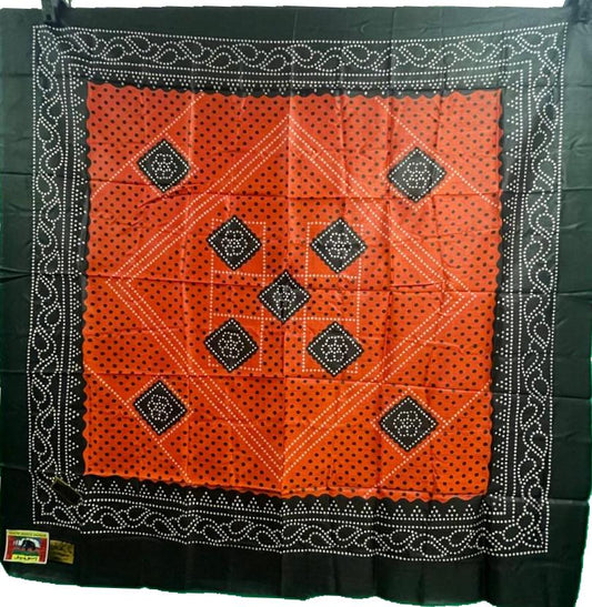 Somali Shaash (Black, White and Red Silk)