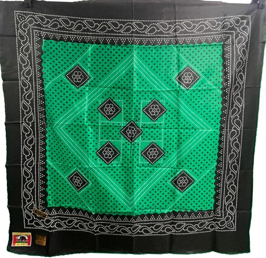 Somali Shaash (Black, White and Green Silk)