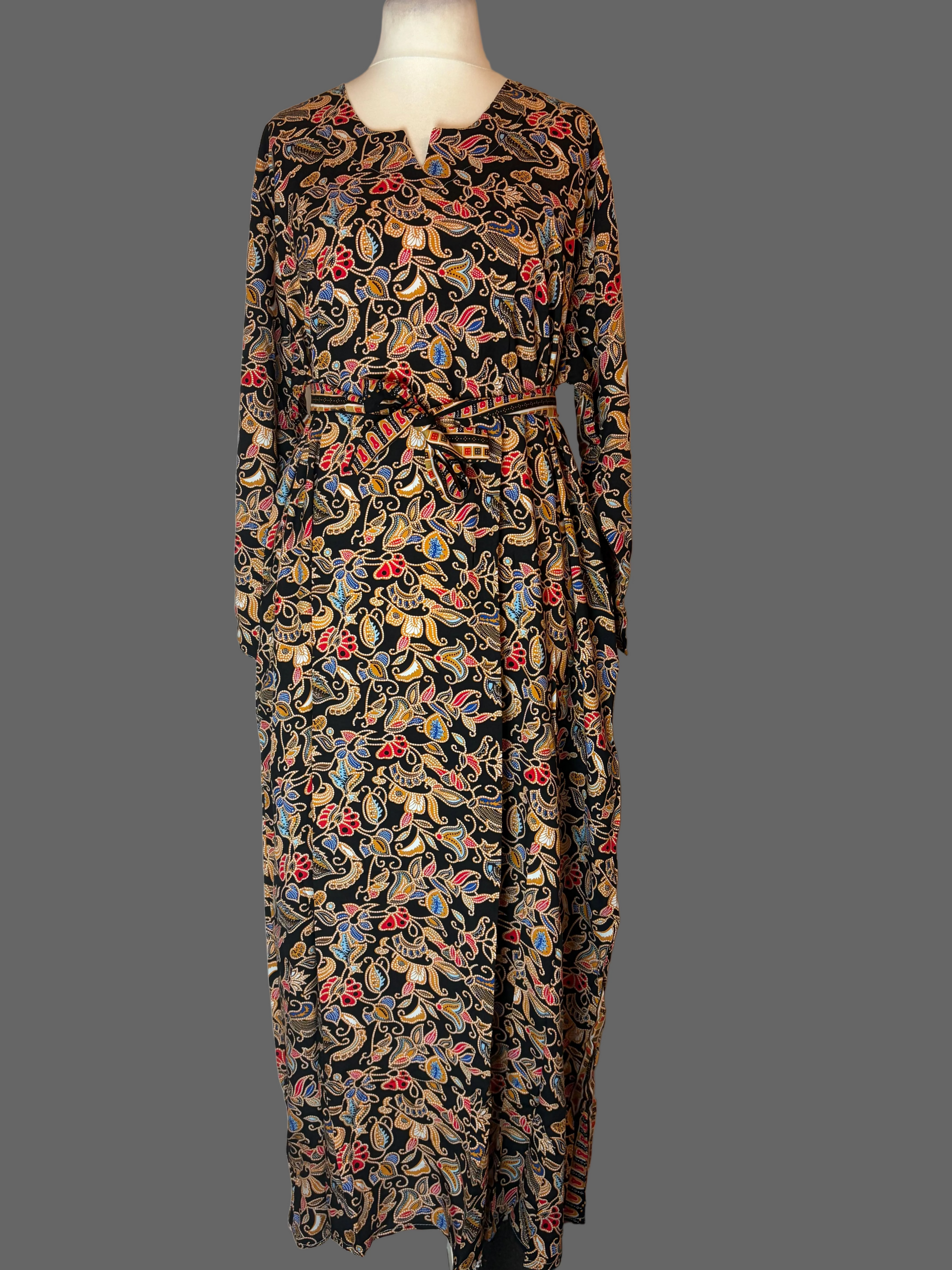 Somali Maxi Dress with Rope Belt & Pocket