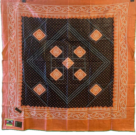 Somali Shaash (Black, White and Orange Silk)