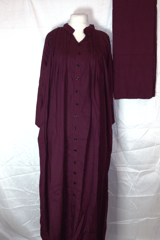 Zahra Button Maxi – Burgundy