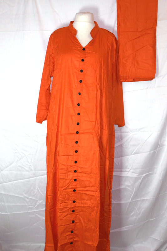 Zahra Button Maxi – Tangerine Orange