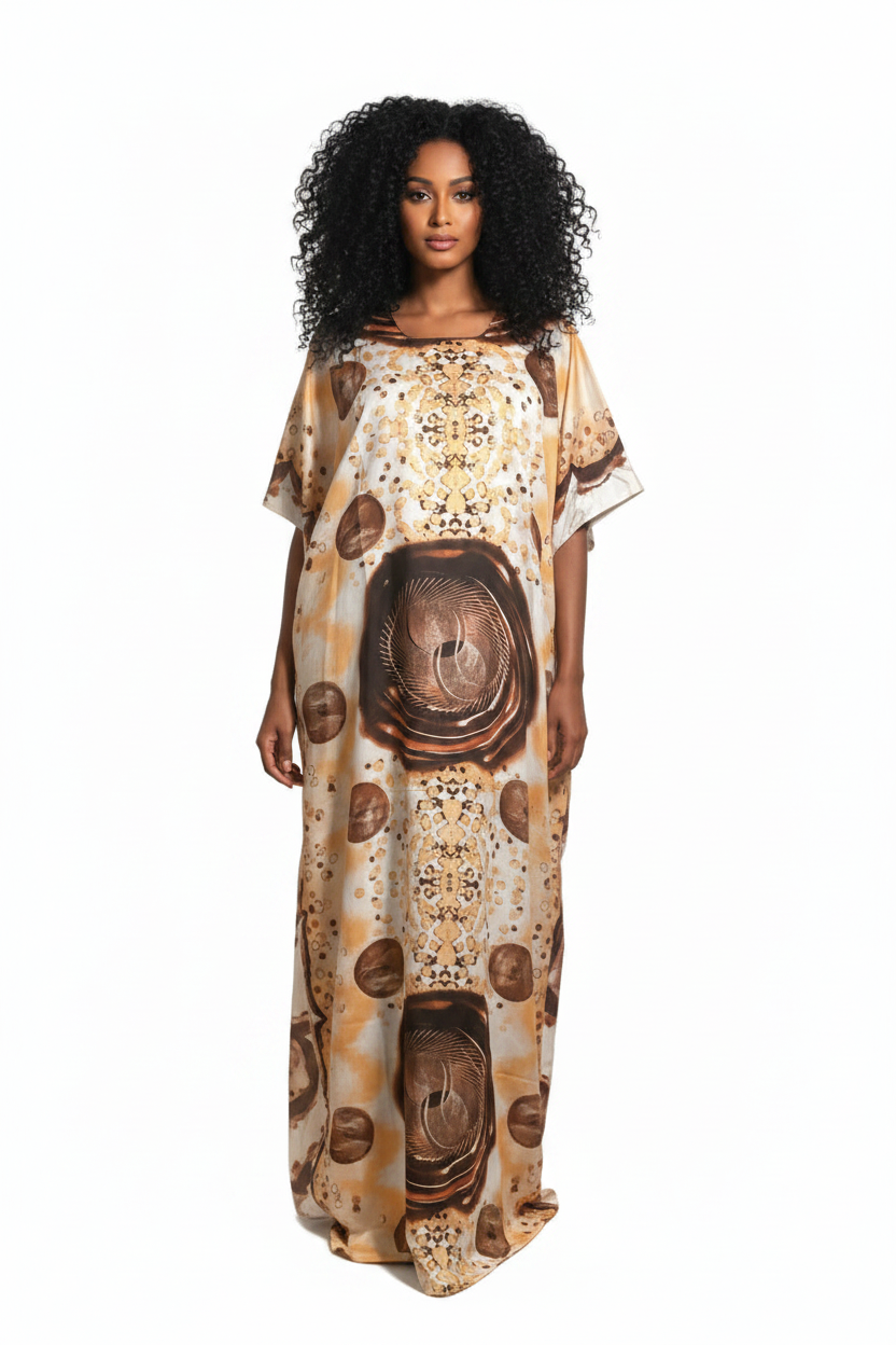 Beige & Brown Baati