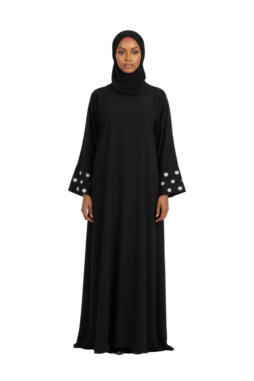 Black Abaya — Simple Confident Pose