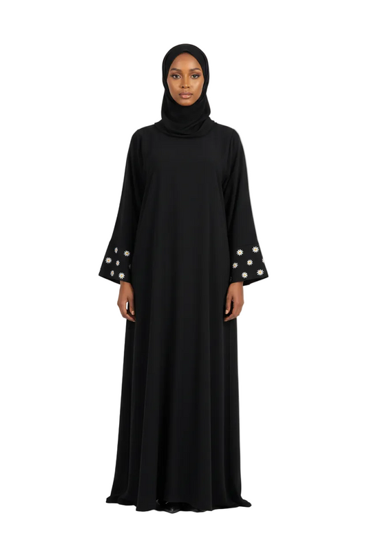 Black Abaya — Simple Confident Pose