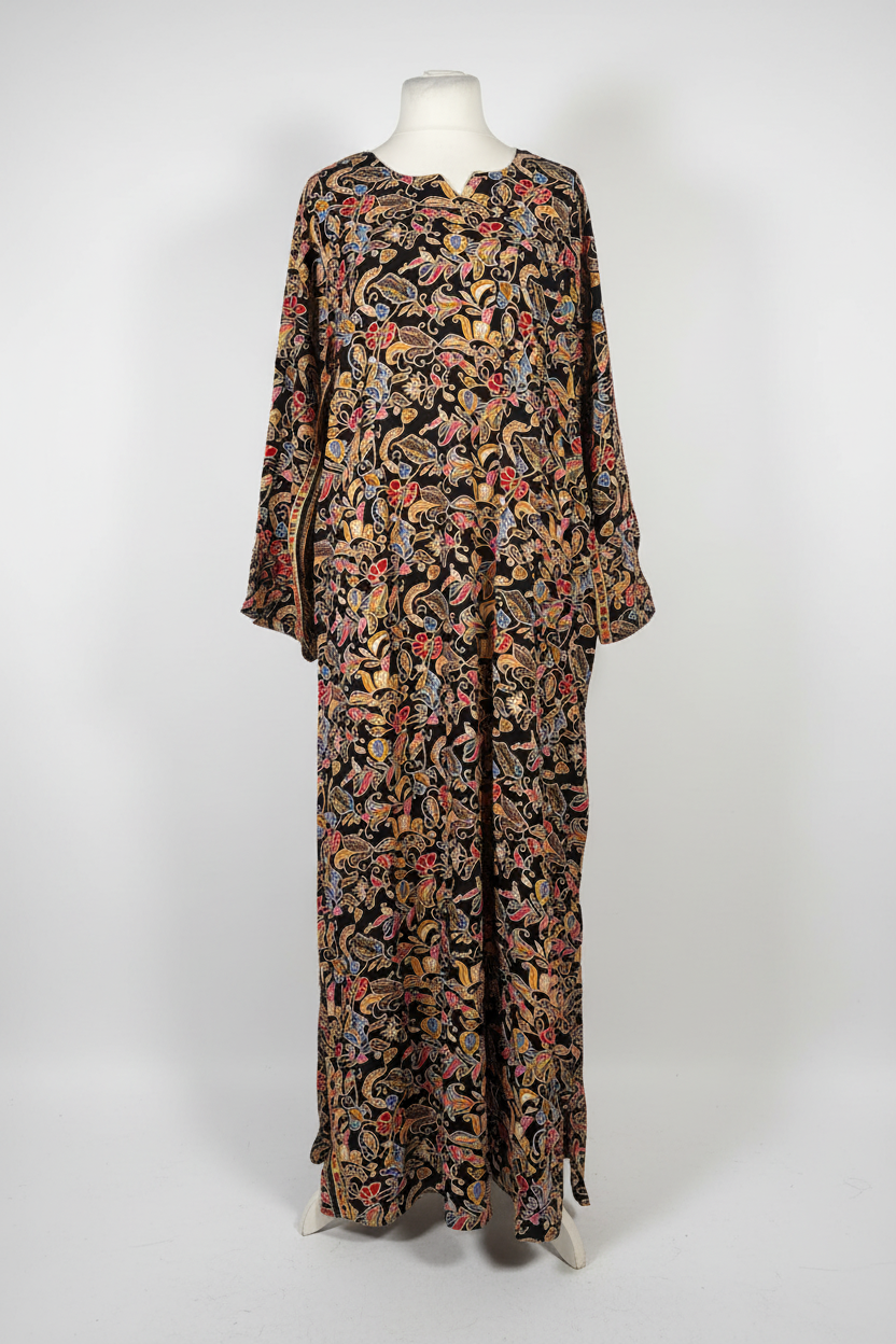 Black Floral Kaftan 2