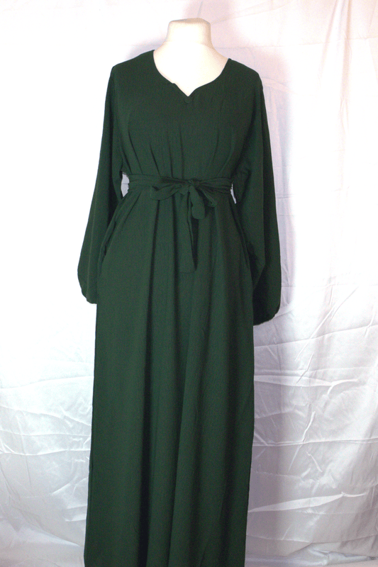 Noor Belted Maxi – Frost Green with Side Pockets