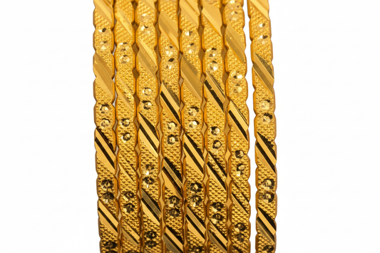 Gold Bangles Macro Detail