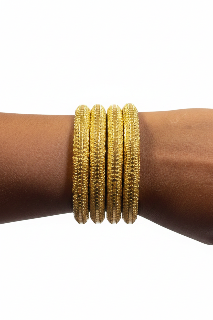 Gold Bangles Top Down