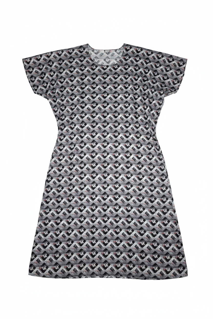 Grey Geometric Print Baati - Flat Lay