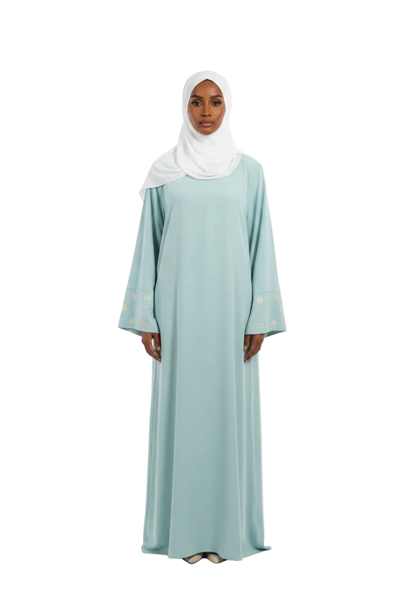 Mint Abaya — Simple Pose
