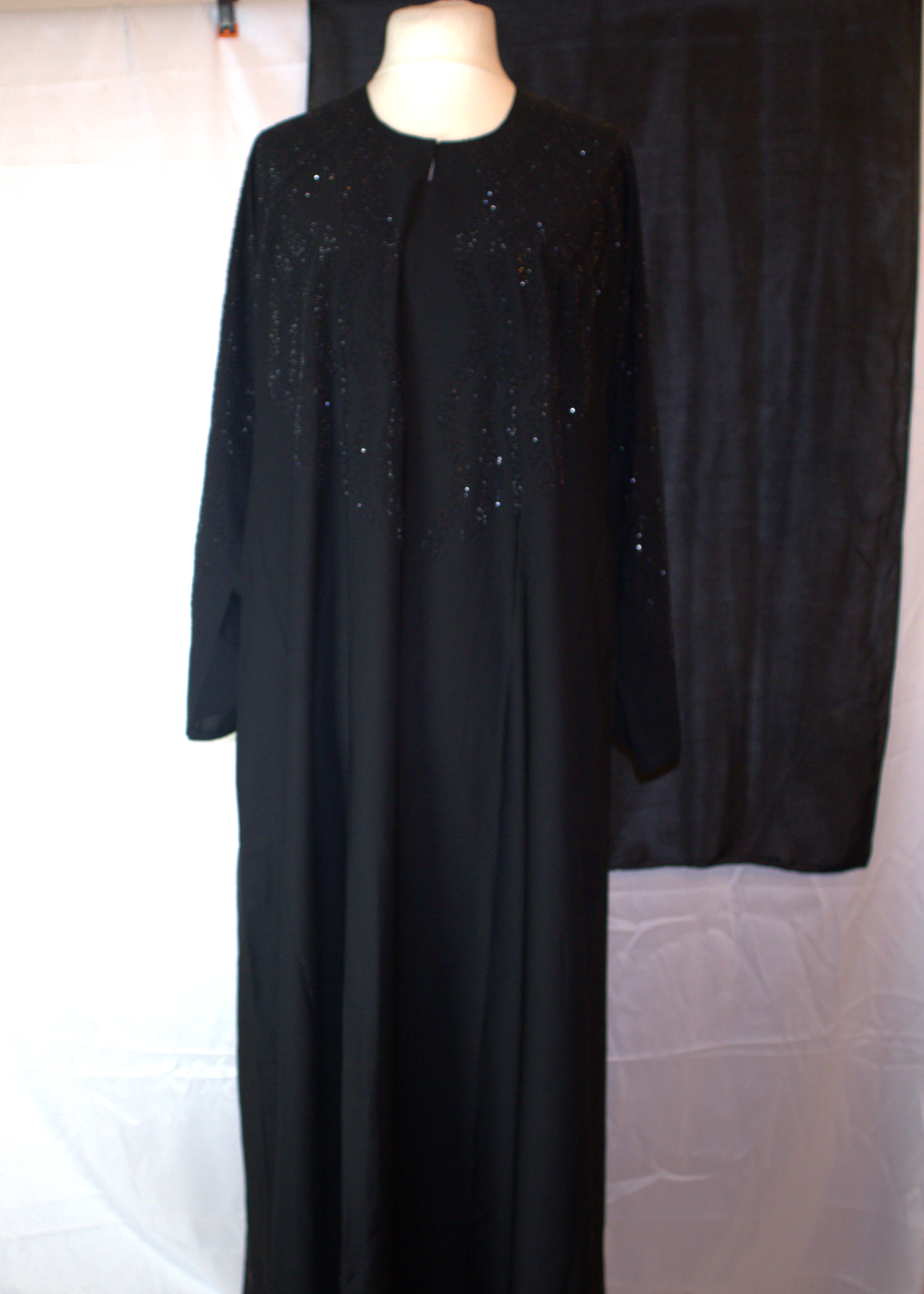 one piece Abaya Black with Hijab 