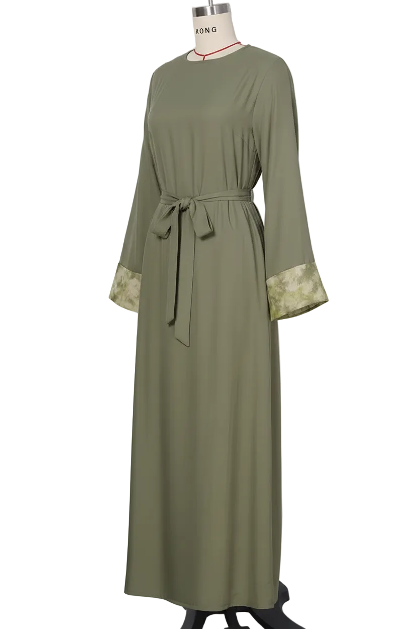 Olive Green Abaya Angled
