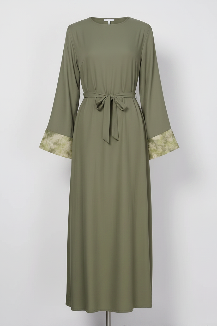 Olive Green Abaya Front