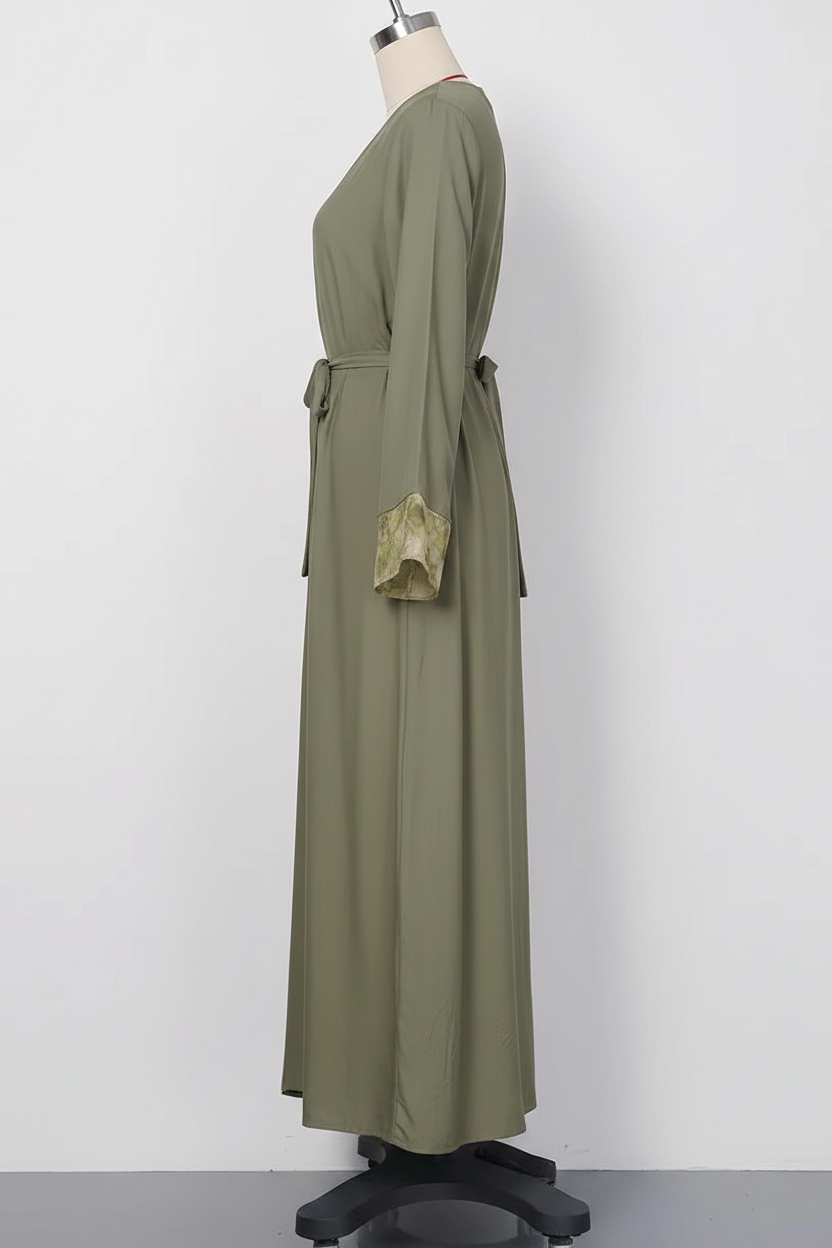 Olive Green Abaya Side