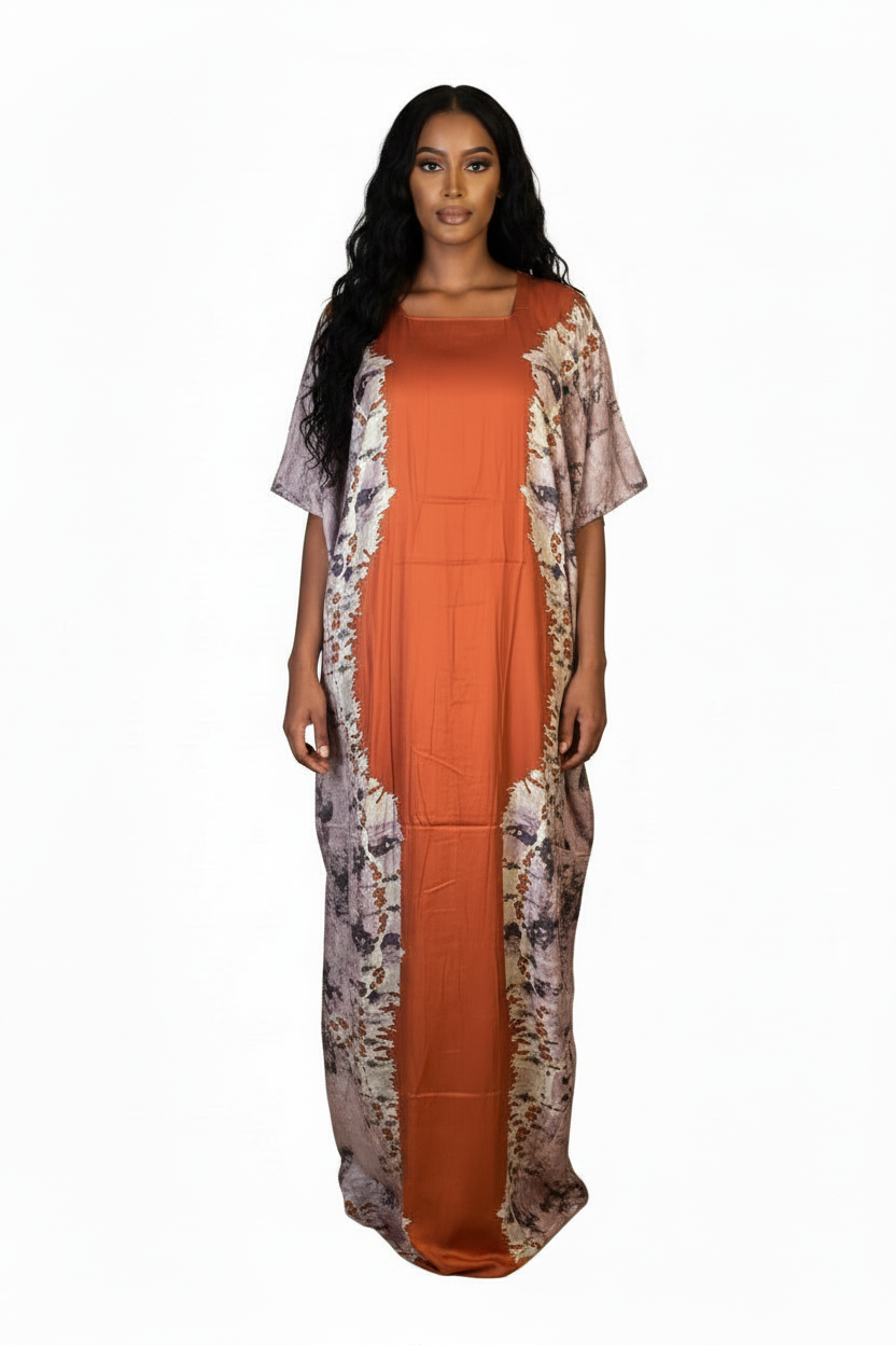 Orange & Grey Baati