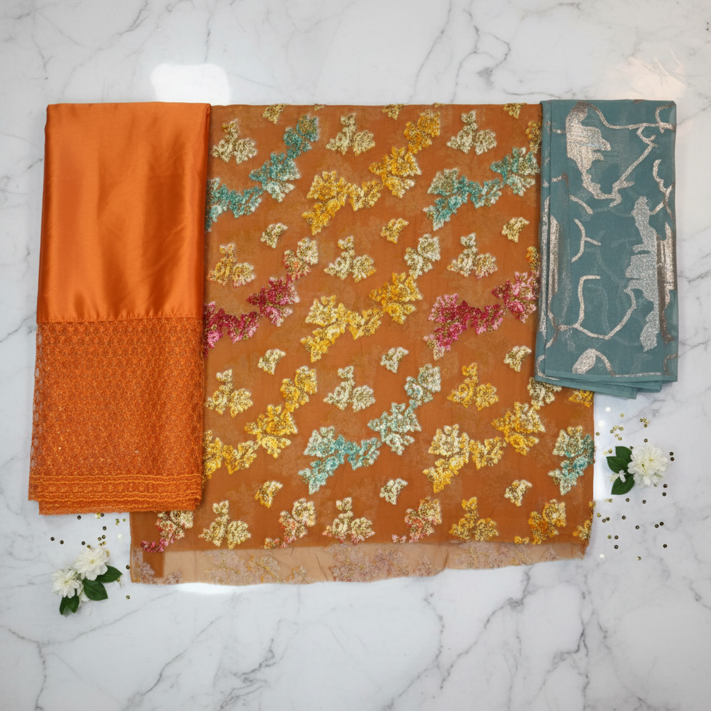 Orange Teal Dirac Flat Lay