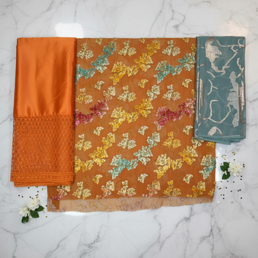 Orange Teal Dirac Flat Lay
