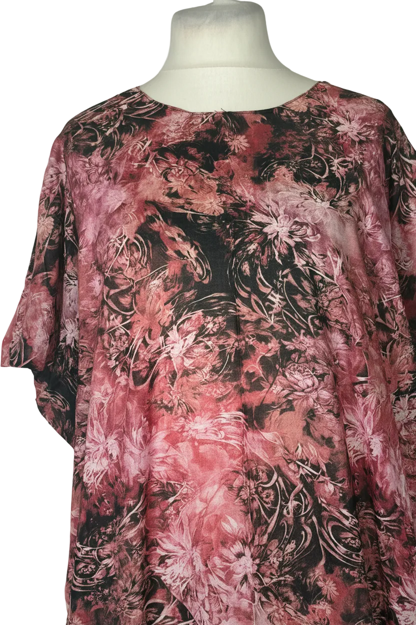Pink Floral Baati - Detail Shot