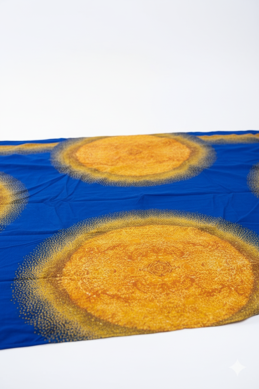 Royal Blue Baati Hem Detail