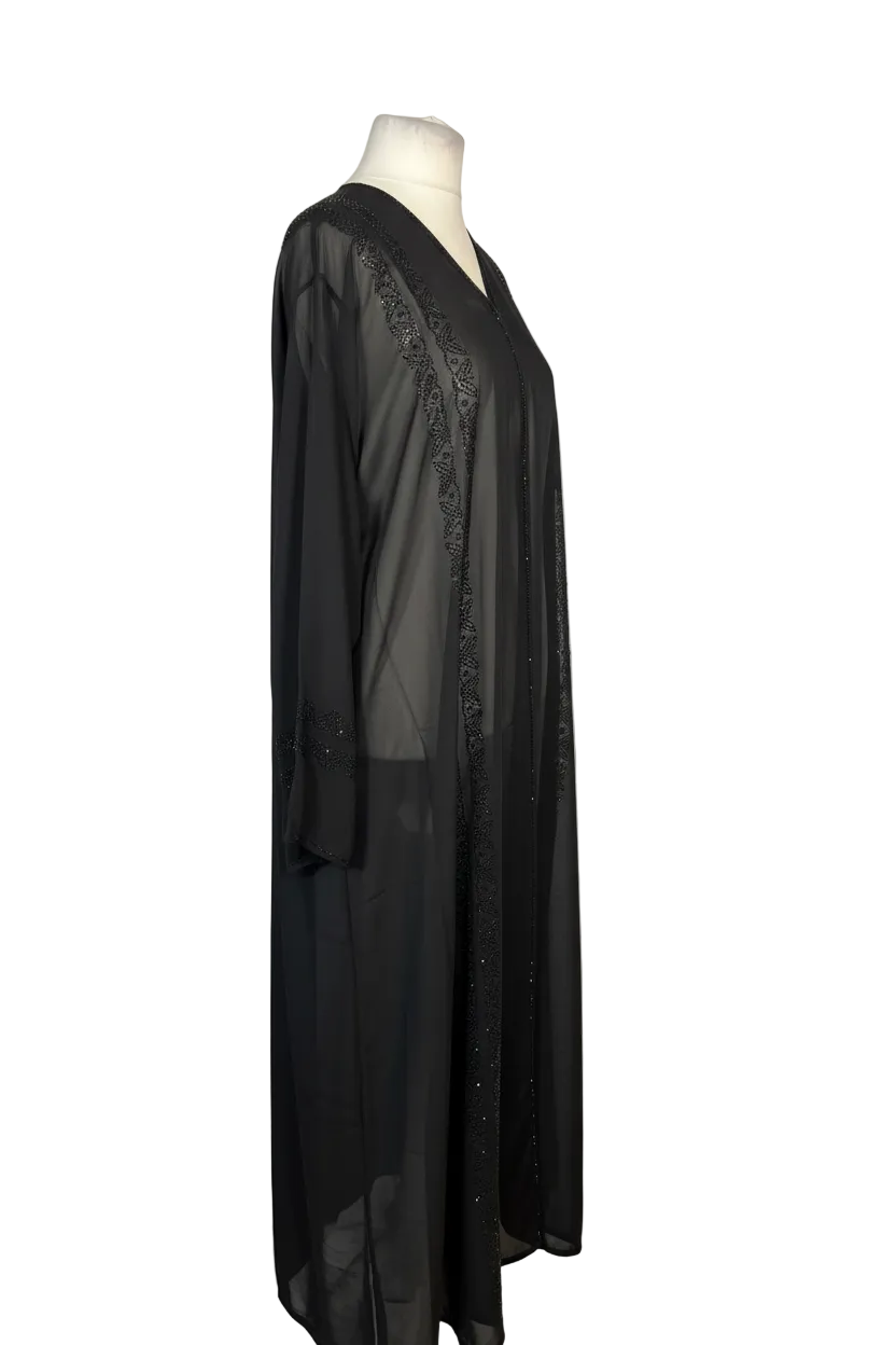 Side angle open abaya