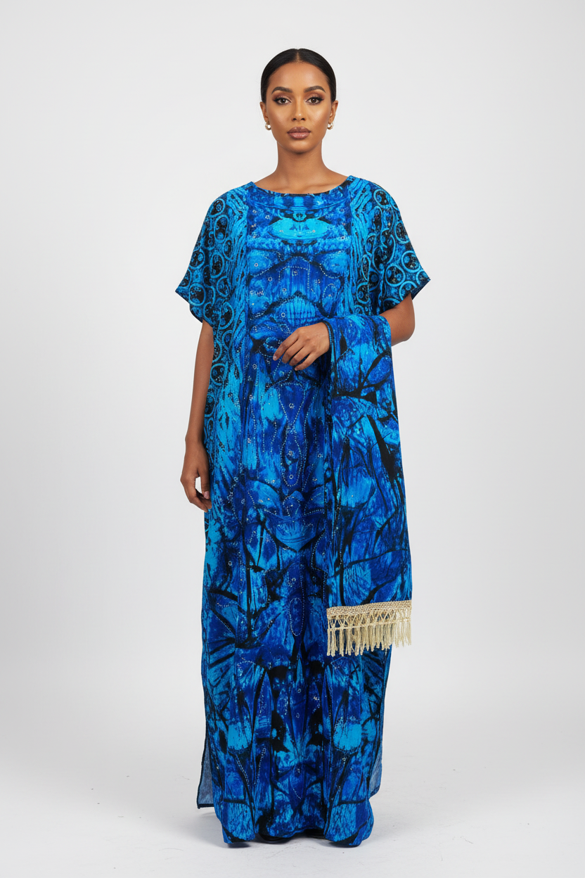 Somali Model - Blue Straight Baati