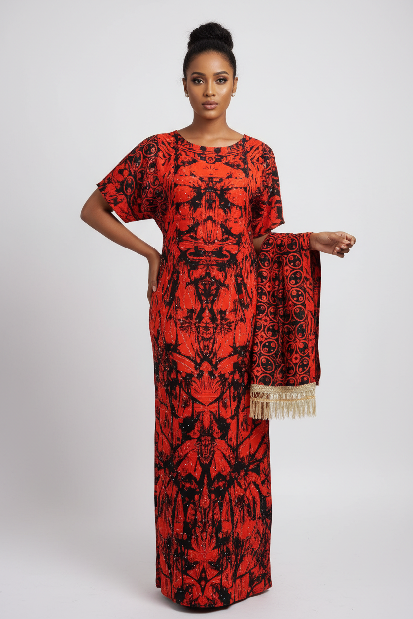 Somali Model - Fitted Straight Baati Dress