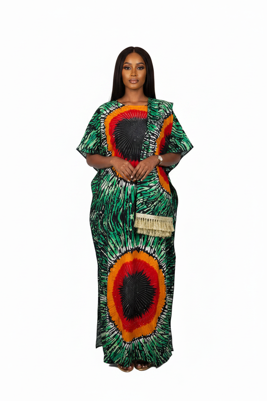 Somali Model - Green Orange Baati