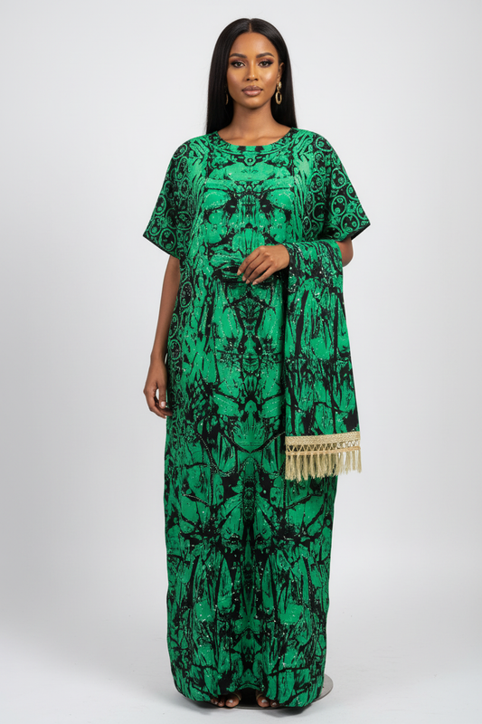 Somali Model - Green Straight Baati