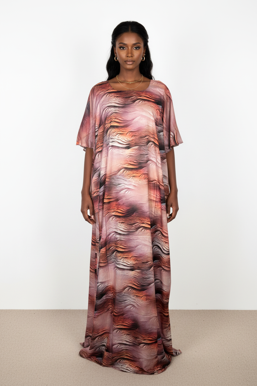 Somali model in Abstract Wave Print Baati - Editorial