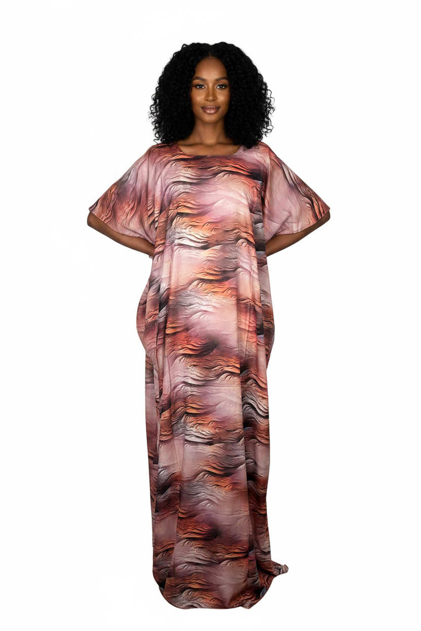 Somali model in Abstract Wave Print Baati - Fashion
