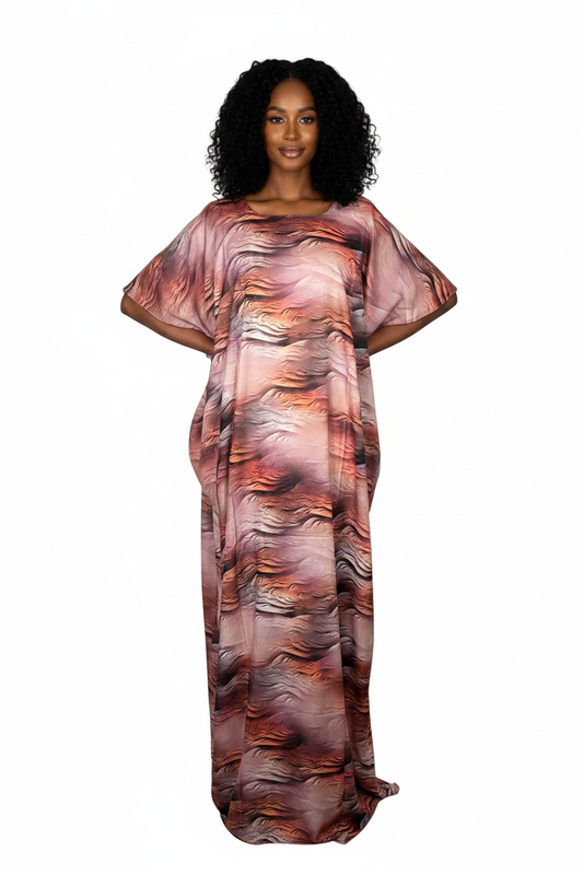 Somali model in Abstract Wave Print Baati - Fashion