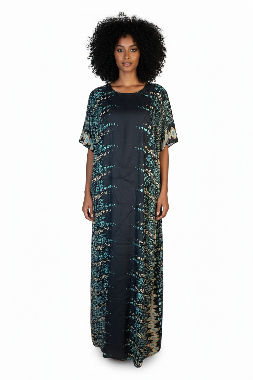 Somali Model in Black Floral Baati