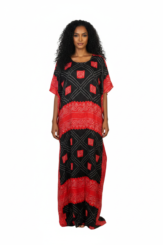 Somali Model in Black Red Geometric Baati
