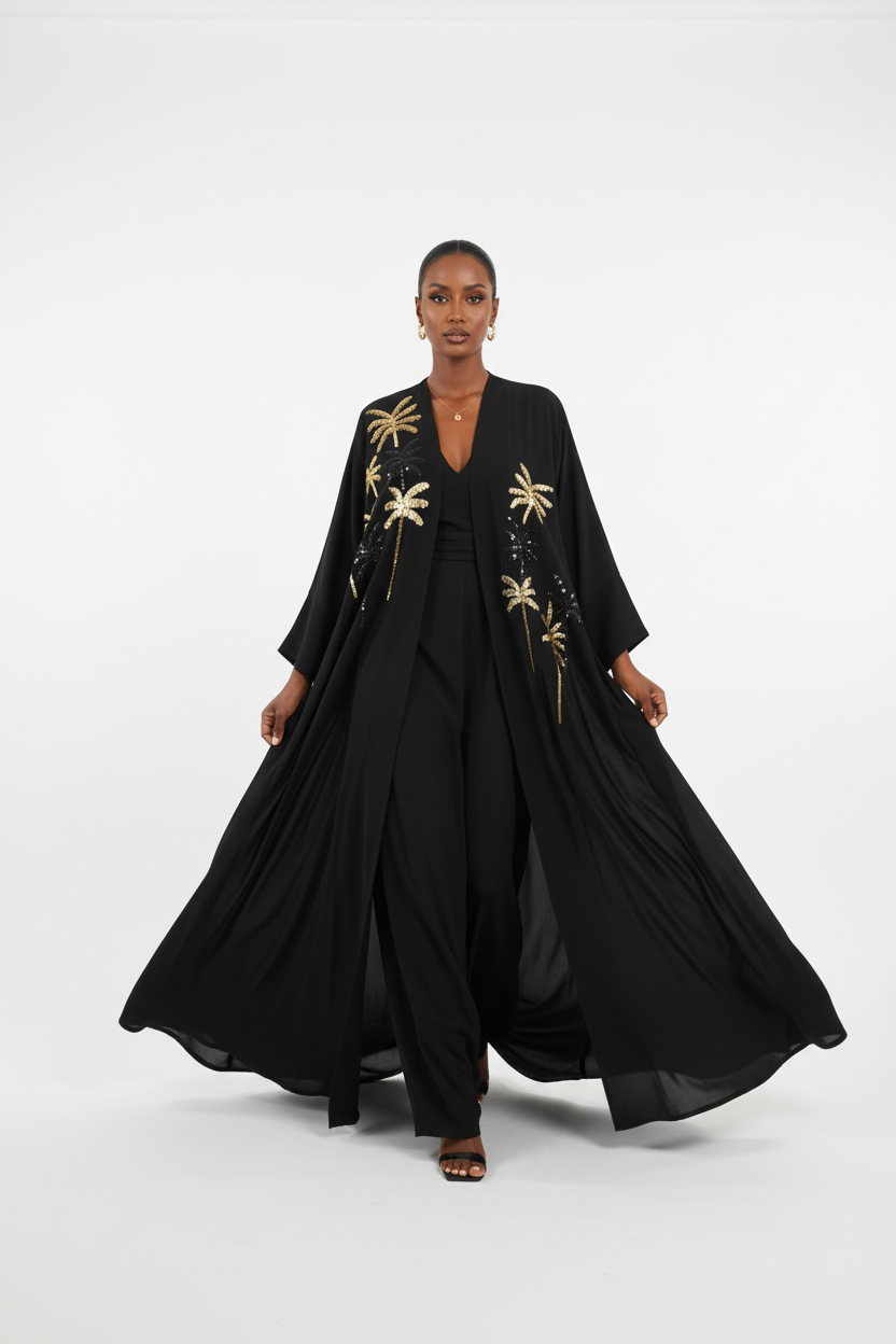 Somali model - walking pose showing fabric flow