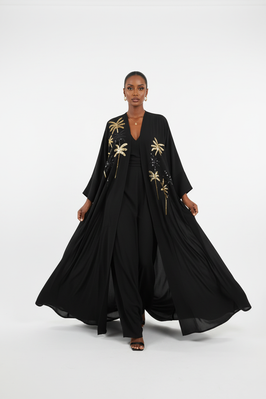 Somali model - walking pose showing fabric flow