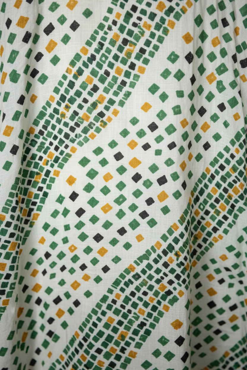 White Green Mosaic Close-up