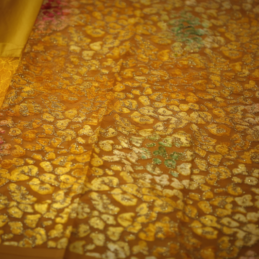 Yellow Gold Brocade Close-Up